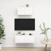 2 pcs conjunto de móveis de TV contraplacado branco