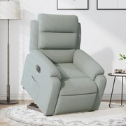 vidaXL Poltrona reclinável elevatória elétrica veludo cinzento-claro