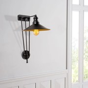 Candeeiro de Parede Saglam – Preto e Dourado – 28 x 34 cm