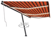 Toldo autom. LED e sensor de vento 600x350 cm laranja /castanho