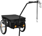 vidaXL Reboque p/ bicicleta/carroça de mão 155x60x83cm aço preto