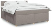 vidaXL Cama com molas/colchão 180x200 cm tecido castanho-acinzentado
