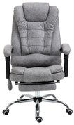 Vinsetto Cadeira de Escritório com Massagem Aquecida Altura Ajustável Encosto Inclinável Tecido Microfibra Cinza | Aosom Portugal
