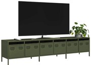vidaXL Móvel de TV 202x39x43,5 cm aço laminado a frio verde-azeitona