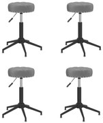 Cadeiras de jantar giratórias 4 pcs veludo cinzento-escuro