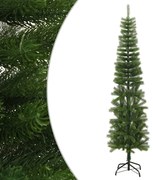 vidaXL Árvore de Natal artificial fina com suporte PE 240 cm