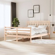 vidaXL Estrutura de cama king size 150x200 cm madeira maciça
