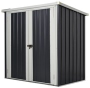 Outsunny Abrigo Jardim 126 m² Aço Galvanizado 2 Portas Armazenamento Ferramentas 147x86x134 cm Preto Durável | Aosom Portugal