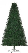 HOMCOM Árvore de Natal Artificial 240cm Ignífuga com 1499 Ramas com 2 Tipos de Pontas de PVC e Base de Aço Verde | Aosom Portugal
