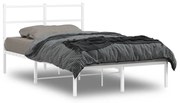 vidaXL Estrutura de cama com cabeceira 120x190 cm metal branco