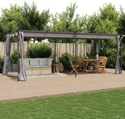 vidaXL Gazebo com cortinas 3x6 m aço antracite