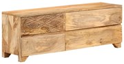 vidaXL Móvel de TV em madeira de mangueira maciça 110x30x40 cm