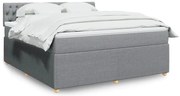 vidaXL Cama com molas/colchão 180x200 cm tecido cinzento-claro