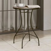 vidaXL Mesa de bistrô em mosaico Ø50x70 cm cerâmica terracota e branco