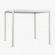 Pérgola Bioclimática De Alumínio Com Lâminas Druvia Gardénia Branco & 3 X 3 M - Sklum
