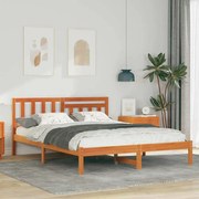 vidaXL Estrutura da Cama com cabeceira Castanho-mel 160 x 200 cm