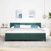 vidaXL Cama Box Spring com Colchão Verde-escuro 200 x 200 cm tecido