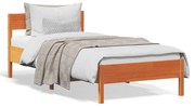 vidaXL Cama sem colchão 100x200 cm pinho maciço castanho-mel