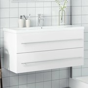 vidaXL Armário de casa de banho com lavatório embutido branco