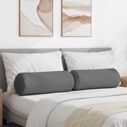 vidaXL Almofadas de Apoio 2 pcs Cinza Escuro Ø 25 x 70 cm tecido
