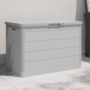 vidaXL Caixa para almofadões de exterior polipropileno cinzento