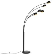 Candeeiro de pé design preto 5 luzes - Sixties Marmo Moderno,Design
