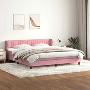 vidaXL Cama com molas colchões 200x210 cm veludo rosa