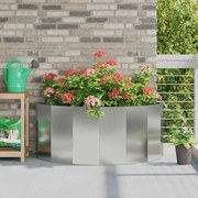 vidaXL Floreira Prateado 120 x 60 x 50 cm Aço Galvanizado