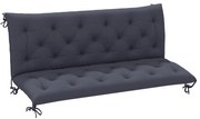 Outsunny Almofada Banco Encosto 150x98x8cm 3 Lugares Conforto Exterior 6 Cordões Fixação Jardim Terraço Cinza | Aosom Portugal