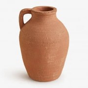 Jarro Decorativo Com Alça Em Terracota Agnon Vermelho Sienna - Sklum