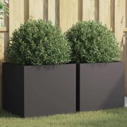 vidaXL Vasos/floreiras 2 pcs 49x47x46 cm aço preto