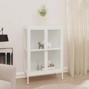 vidaXL Aparador 75x35x105 cm vidro e aço branco