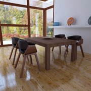 vidaXL Cadeiras de jantar 4 pcs madeira curvada e couro artificial