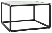 vidaXL Mesa de centro 60x60x35 cm vidro mármore branco