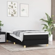 vidaXL Cama com molas/colchão 90x190 cm tecido preto