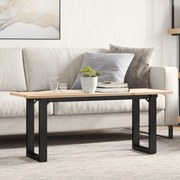 vidaXL Mesa de centro estrutura em O 110x40x45cm pinho e aço