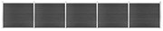 vidaXL Conjunto painel de cerca 872x146 cm WPC cinzento