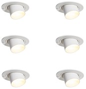 Conjunto de 6 focos embutidos brancos GU10 35mm redondos inclináveis - Installa