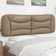 vidaXL Almofadão de cabeceira Hvar 160 cm couro artificial cappuccino