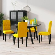 Cadeiras de jantar 4 pcs veludo amarelo