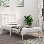 Estrutura de cama 100x200 cm pinho maciço branco