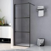 vidaXL Divisória de chuveiro c/ vidro ESG transparente 90x195 cm preto