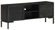 vidaXL Móvel de TV 115x30x46 cm madeira de mangueira maciça preto