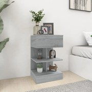 vidaXL Mesa cabeceira 40x35x65 cm derivados de madeira cinzento sonoma