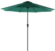 Guarda-sol de jardim SONGMICS de 290 cm, FPS 50+, proteção solar, inclinação de 30° em 2 direções, manivela para abertura e fechamento, para jardins externos, piscina, varanda e pátio, base não incluída, verde GPU30GN