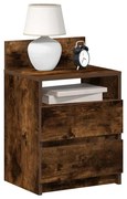 vidaXL Mesas de cabeceira 2pcs com 2gavetas 40x33x60cm carvalho fumado