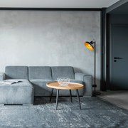 Candeeiro de Pé Lik – Preto e Dourado – 30 x 43 cm, Altura 145 cm