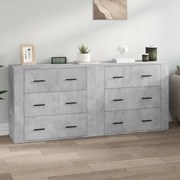 vidaXL Aparadores 2 pcs derivados de madeira cinzento cimento