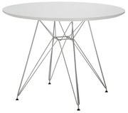 Mesa Cozinha e Sala de Jantar  Mesa TOWER, cromada, tampo branco, 00 cms de diâmetro