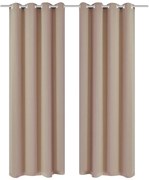 Cortinas blackout 2 pcs com ilhós de metal 135x175 cm creme